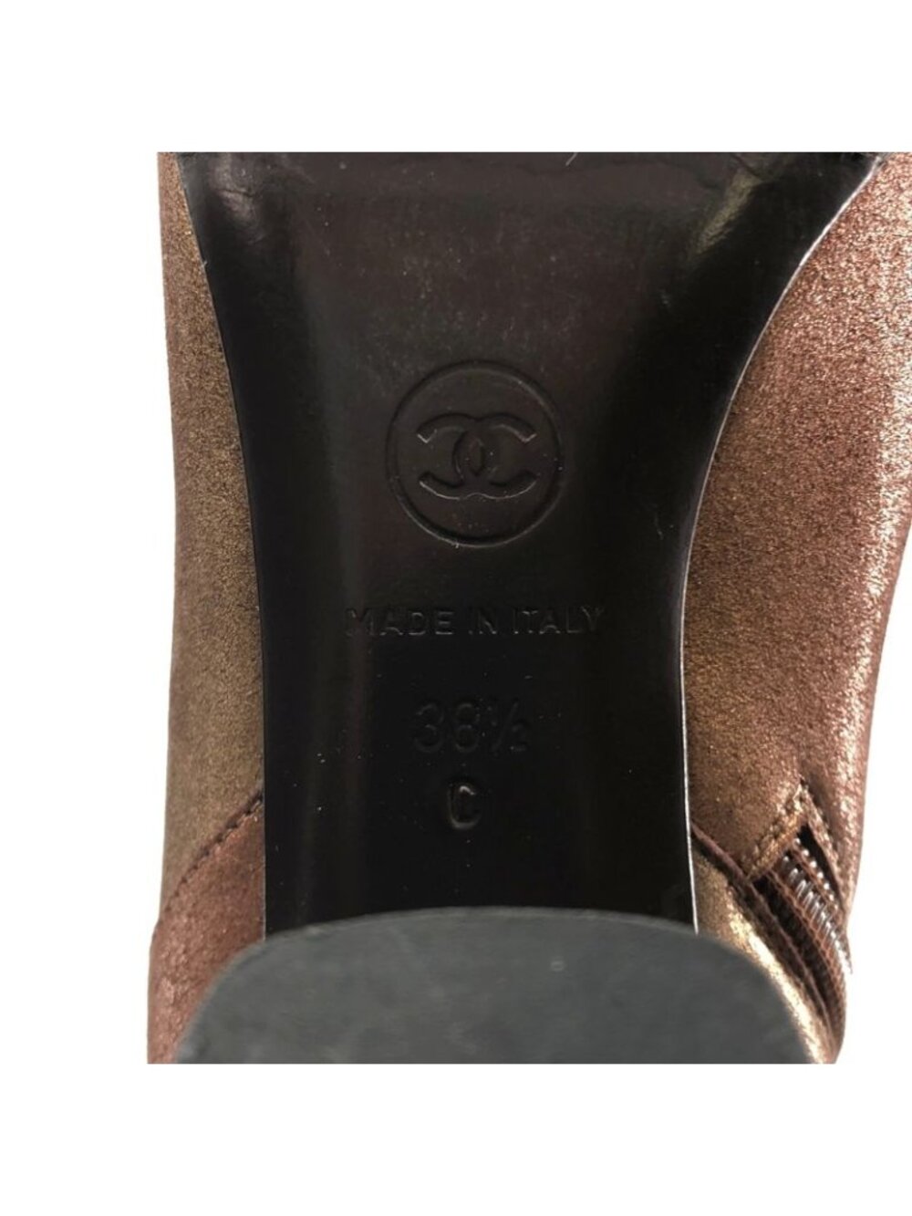 Chanel CC Logo Gradient Round Toe Heel Long Boots 3812 Brown - Picture 6 of 10